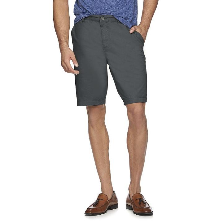 Men's Marc Anthony Slim-fit Twill Flat-front Shorts, Size: 42, Dark Grey