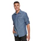 Men's Rock & Republic Dobby Button-down Shirt, Size: Xxl, Dark Blue