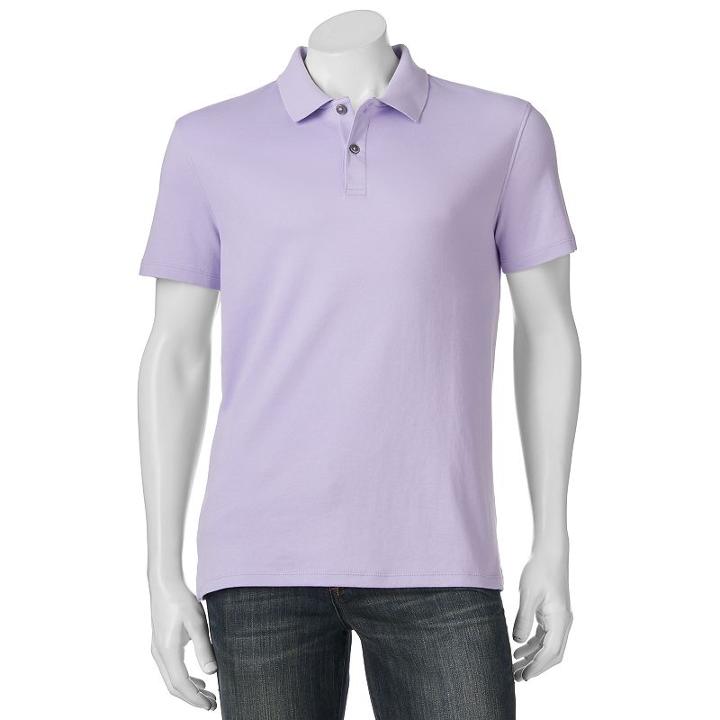 Men's Apt. 9&reg; Slim-fit Luxury Polo, Size: Large Slim, Med Purple