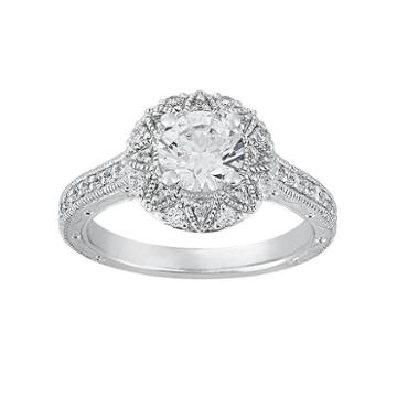 Cherish Always Round-cut Diamond Engagement Ring In 14k White Gold (1 1/3 Ct. T.w.), Women's, Size: 6.50