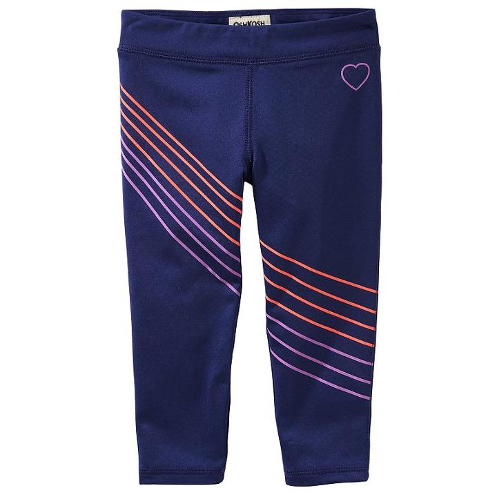 Girls 4-12 Oshkosh B'gosh&reg; Cropped Active Leggings, Size: 6x, Med Blue
