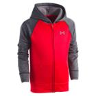 Boys 4-7 Under Armour Logo Zip Raglan Hoodie, Size: 7, Red