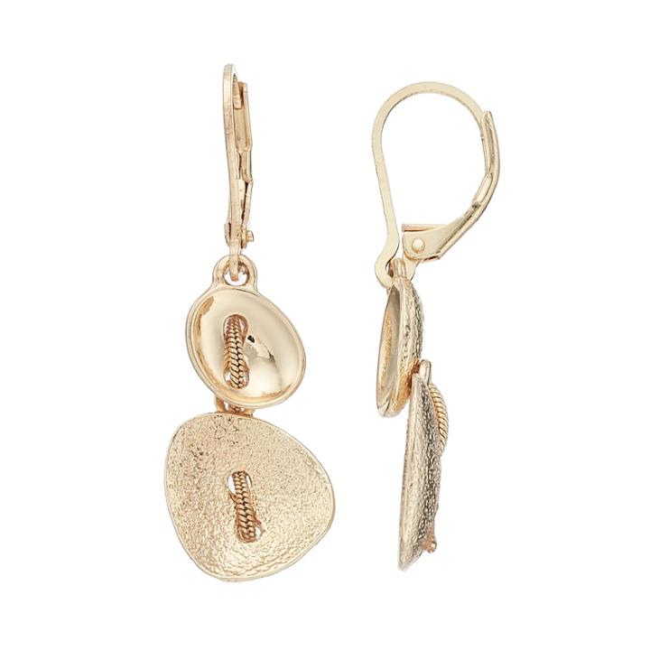 Dana Buchman Circle Double Drop Earrings, Women's, Gold