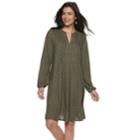 Women's Sonoma Goods For Life&trade; Pintuck Challis Dress, Size: Small, Green
