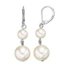 Simply Vera Vera Wang Double Simulated Pearl Nickel Free Drop Earrings, Women's, White