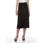 Women's Dana Buchman Fold-over Waistband Midi Skirt, Size: Large, Black
