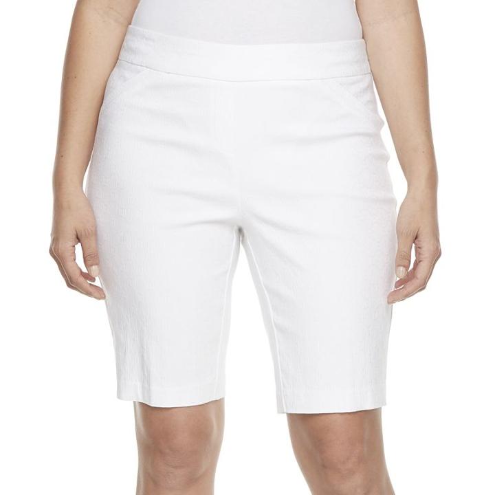 Plus Size Dana Buchman Pull On Bermuda Shorts, Women's, Size: 3xl, White Oth
