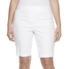 Plus Size Dana Buchman Pull On Bermuda Shorts, Women's, Size: 3xl, White Oth