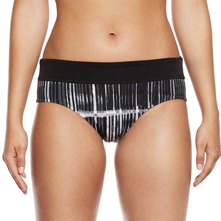 Women's Nike Electrify Moderate Brief Bikini Bottoms, Size: Large, Black