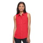 Women's Apt. 9&reg; Split-back Sleeveless Blouse, Size: Xl, Med Red