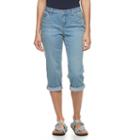 Petite Croft & Barrow&reg; Cuffed Capri Jeans, Women's, Size: 14 Petite, Blue Other