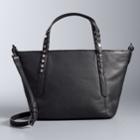 Simply Vera Vera Wang Studded Handle Mini Crossbody Tote, Women's, Black