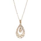 10k Gold Openwork Teardrop Pendant Necklace, Women's, Size: 18