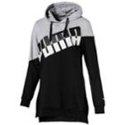Women's Puma Ace Color Block Tunic Hoodie, Size: Large, Grey