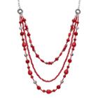 Beaded Swag Necklace, Women's, Red