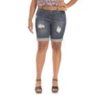 Juniors' Plus Size Wallflower Belted Ripped Denim Bermuda Shorts, Girl's, Size: 14 W, Ovrfl Oth