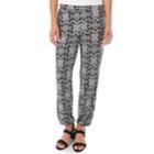 Women's Apt. 9&reg; Elastic Ankle Soft Pants, Size: Large, Black White Medallion
