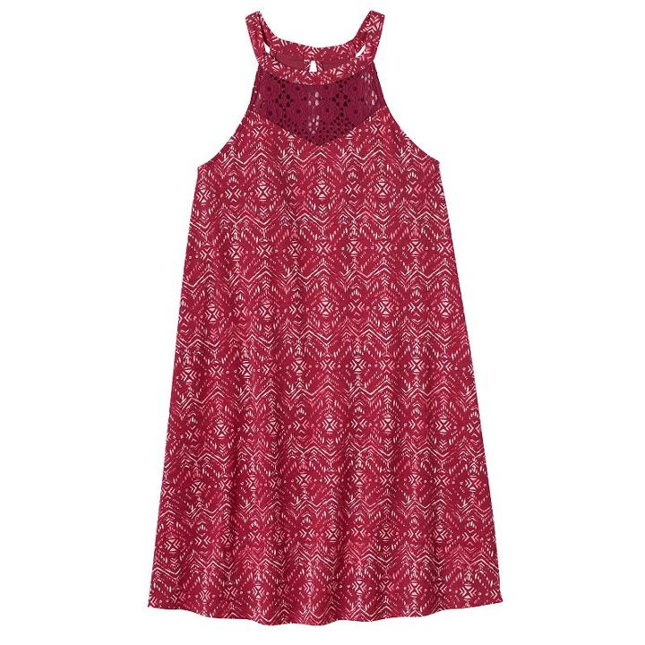 Girls 7-16 & Plus Size Mudd&reg; Crochet High Neck Swing Dress, Girl's, Size: 16 1/2, Red