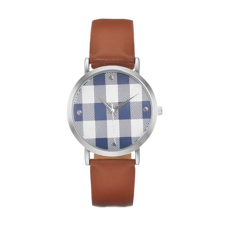 Women's Plaid Watch, Size: Medium, Brown