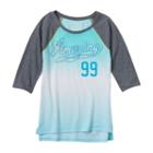 Girls Plus Size So&reg; Raglan Baseball Graphic Tee, Girl's, Size: 12 1/2, Med Green