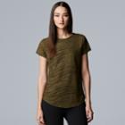 Women's Simply Vera Vera Wang Essential Windy Jacquard Tee, Size: Xs, Dark Green