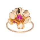 Lc Lauren Conrad Pink Stone Flower Ring, Women's, Size: 7, Gold