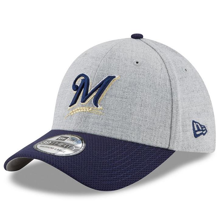 Adult New Era Milwaukee Brewers Change Up Redux 39thirty Fitted Cap, Size: S/m, Ovrfl Oth
