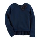 Girl's 4-8 Carter's Bow Sweater, Size: 8, Blue