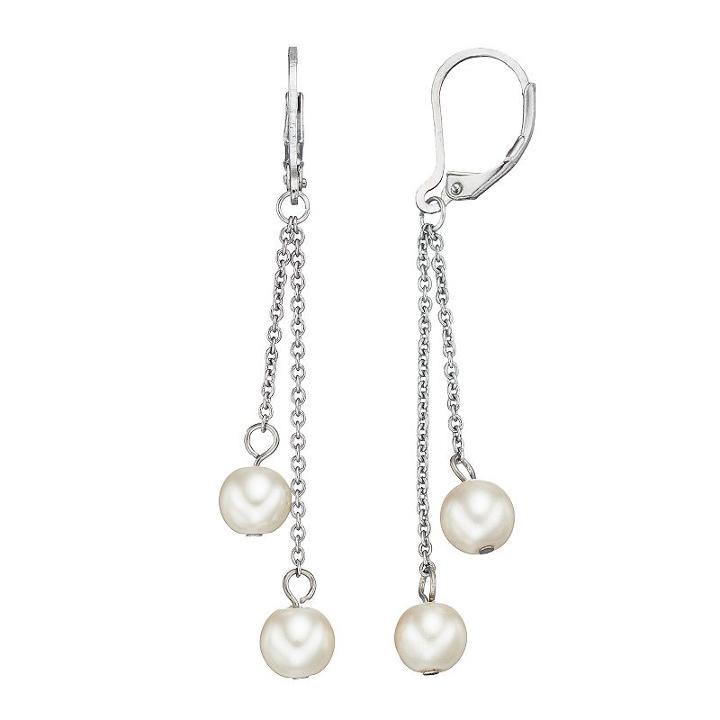 Simply Vera Vera Wang Simulated Pearl Asymmetrical Nickel Free Drop Earrings, Women's, White