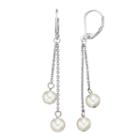 Simply Vera Vera Wang Simulated Pearl Asymmetrical Nickel Free Drop Earrings, Women's, White