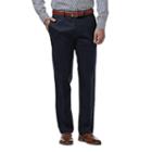 Men's Haggar Premium No Iron Khaki Stretch Straight-fit Flat-front Pants, Size: 30x32, Dark Blue