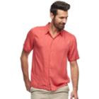 Men's Caribbean Joe Casual Fiji Floral Button-down Shirt, Size: Large, Red