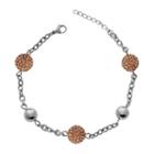 Stainless Steel Crystal Bracelet, Women's, Size: 7.25, Orange