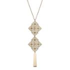 Filigree Bar Pendant Necklace, Women's, Gold
