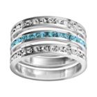 Traditions Sterling Silver Crystal Eternity Ring Set, Women's, Size: 10, Multicolor