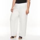 Plus Size Ab Studio Crepe Palazzo Pant, Women's, Size: 2xl, White Oth