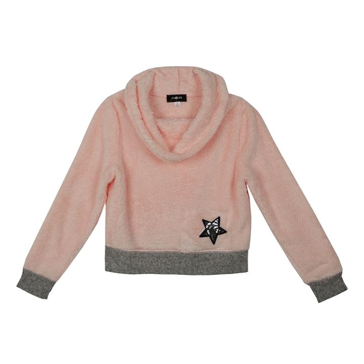 Girls 7-16 Iz Amy Byer Plush Cowlneck Sweater, Size: Large, Light Pink