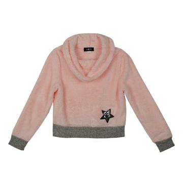Girls 7-16 Iz Amy Byer Plush Cowlneck Sweater, Size: Large, Light Pink