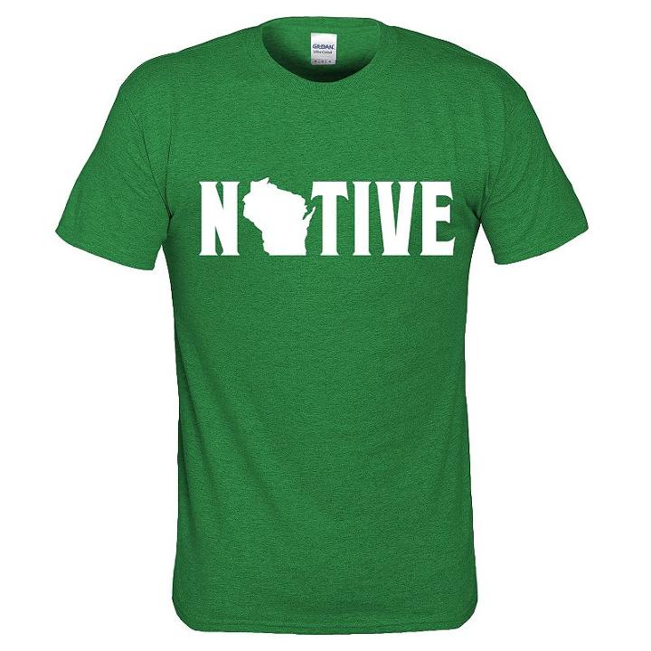 Men's Wisconsin Native Tee, Size: Xl, Brt Green