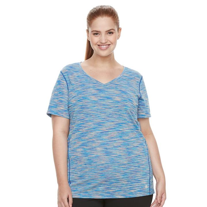 Plus Size Tek Gear&reg; Space-dyed Performance Base Layer Tee, Women's, Size: 1xl, Blue (navy)