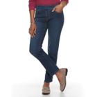 Women's Croft & Barrow&reg; Perfectly Slimming Denim Straight-leg Jeans, Size: 16, Blue