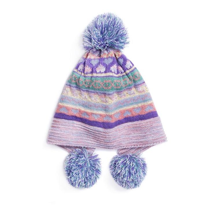 Women's Muk Luks True Love Triple Pom-pom Beanie, Size: Fits Most, Multicolor