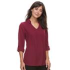 Women's Apt. 9&reg; High-low Hem Popover Tunic, Size: Large, Dark Red