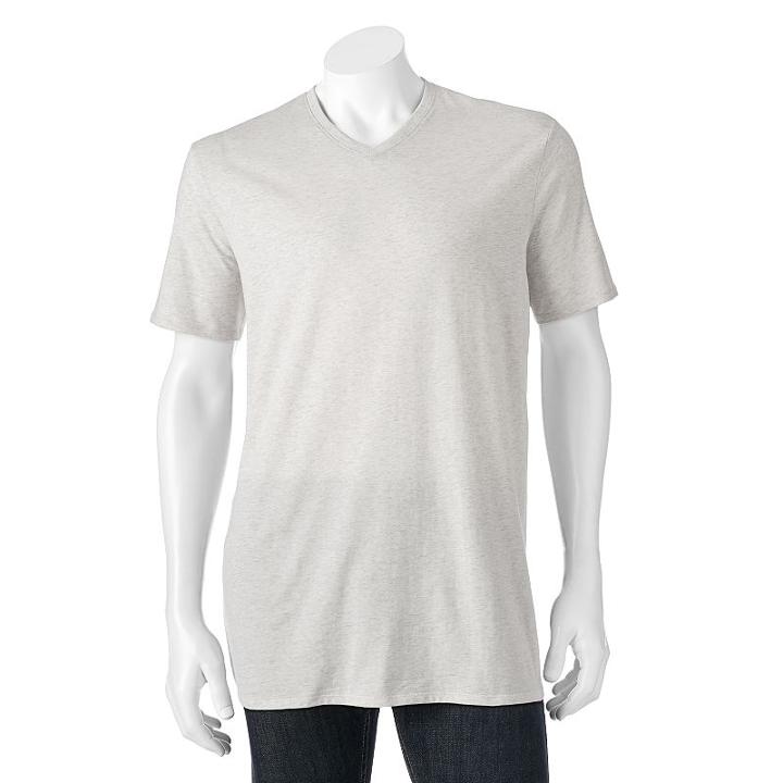 Big & Tall Apt. 9 Core Solid V-neck Tee, Men's, Size: Xl Tall, Med Grey