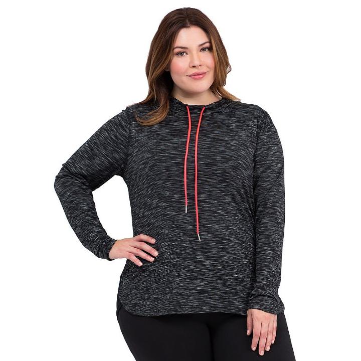Plus Size Marika Legend Space-dye Hoodie, Women's, Size: 1xl, Black