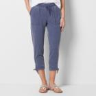 Women's Sonoma Goods For Life&trade; Burnout Side-tie Capris, Size: Large, Dark Blue