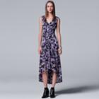 Women's Simply Vera Vera Wang Pleated High-low Maxi Dress, Size: Xs, Med Purple