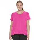 Plus Size Tek Gear&reg; Layered Split-back Tee, Women's, Size: 1xl, Brt Pink