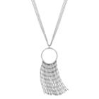 Jennifer Lopez Long Multi Strand Fringe Pendant Necklace, Women's, Silver