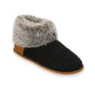 Women's Dearfoams Pile Cuff Textured Knit Slippers, Size: Small, Black